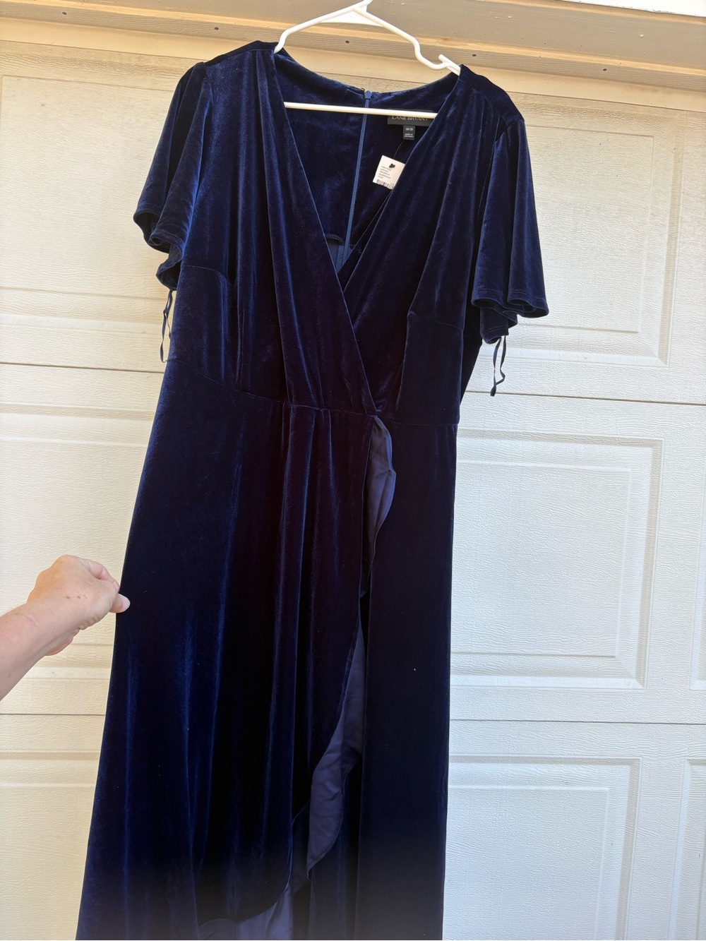 Lane Bryant Deep Navy Velvet Wrap Maxi Dress